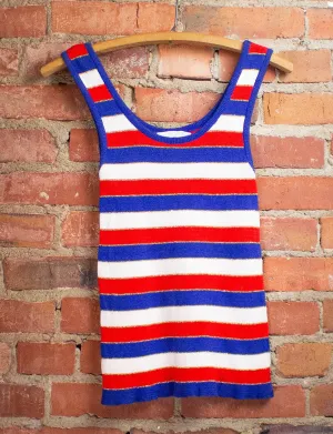 Vintage Bobbie Brooks Knit Striped Tank 1960s XS