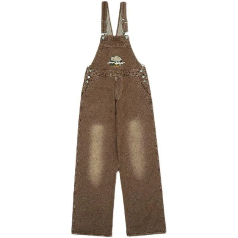 Vintage Burger Embroidered Overalls 20732265L