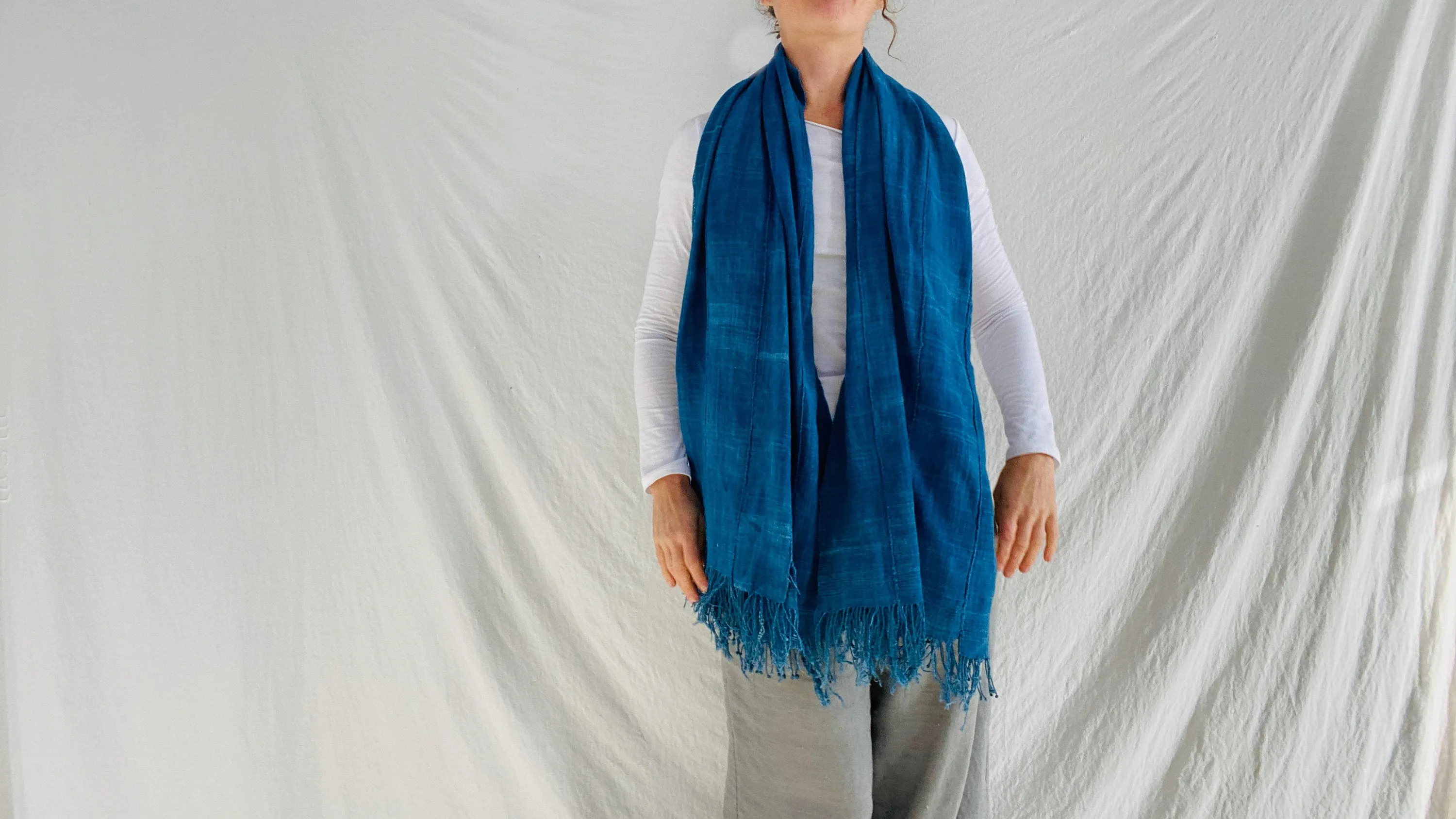 Vintage Indigo Mossi African Shawl Wrap. 10A