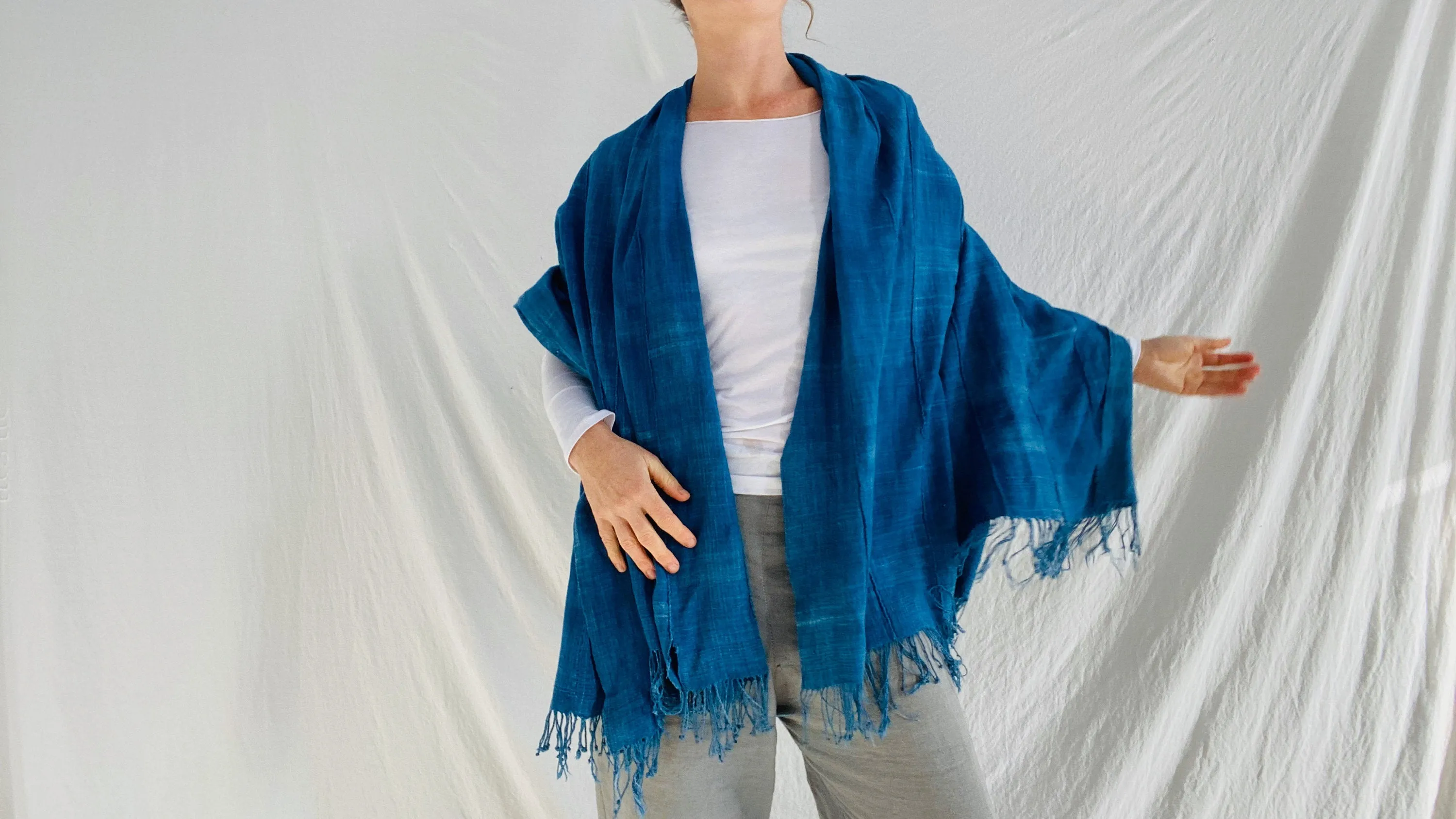 Vintage Indigo Mossi African Shawl Wrap. 10A