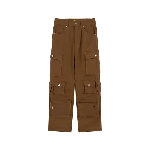 Washed Safari Style Cargo Pants