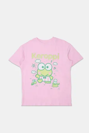 Womens Keroppi Glitter Boyfriend Tee
