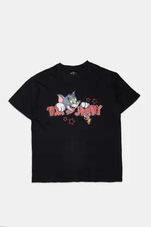 Womens Tom & Jerry Glitter Graphic Tee